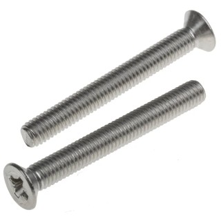 RS PRO Pozidriv Countersunk Stainless Steel Machine Screw 50 mm M6 914-1838