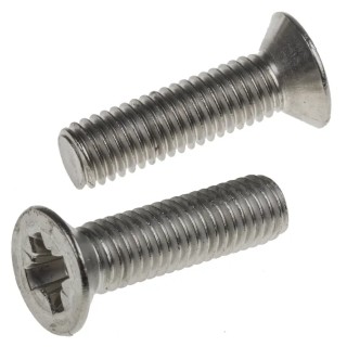 RS PRO Pozidriv Countersunk Stainless Steel Machine Screw 30 mm M8 914-1841