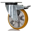 Tente Braked Swivel Castor, 300 kg Capacity, 125 mm Wheel Diameter, Polyurethane Wheel, Pressed Steel Frame 3677ITP125P62