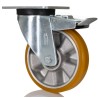 Tente Braked Swivel Castor, 300 kg Capacity, 125 mm Wheel Diameter, Polyurethane Wheel, Pressed Steel Frame 3677ITP125P62