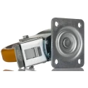 Tente Braked Swivel Castor, 300 kg Capacity, 125 mm Wheel Diameter, Polyurethane Wheel, Pressed Steel Frame 3677ITP125P62