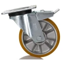 Tente Braked Swivel Castor, 300 kg Capacity, 125 mm Wheel Diameter, Polyurethane Wheel, Pressed Steel Frame 3677ITP125P62