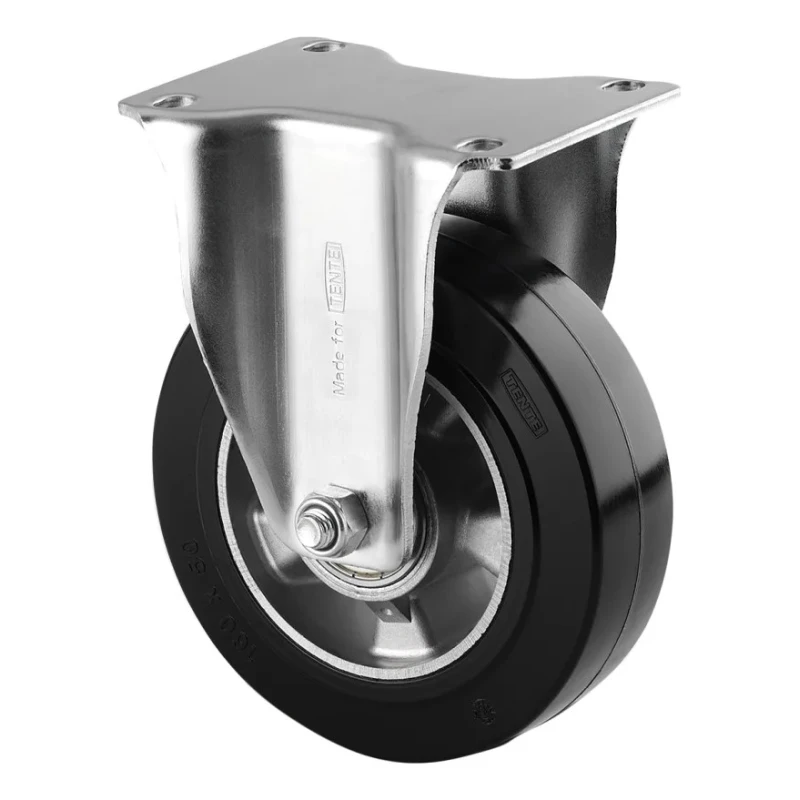 Tente Fixed Castor, 450 kg Load Capacity, 160 mm Aluminium Wheel, Pressed Steel Frame, Ball Bearing Hub 3678IEP160P63
