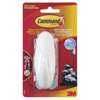 3M Command White Adhesive Hook with 2.2 kg Weight Capacity W14083