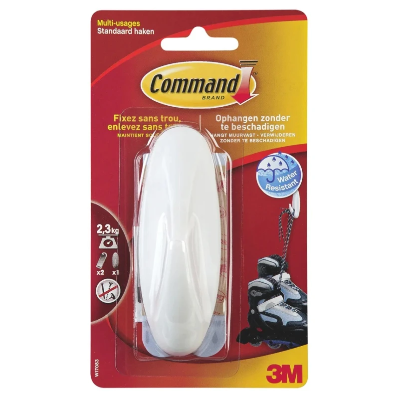 3M Command White Adhesive Hook with 2.2 kg Weight Capacity W14083