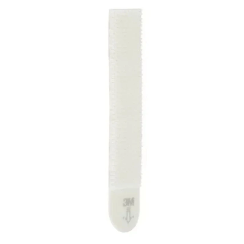 3M White Hook & Loop Tape, 19mm Width x 92.7mm Length, Foam Polyethylene, Polypropylene, Adhesive Silicone 17206BL