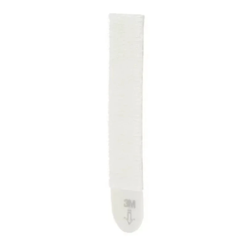 3M White Hook & Loop Tape, 19mm Width x 92.7mm Length, Foam Polyethylene, Polypropylene, Adhesive Silicone 17206BL