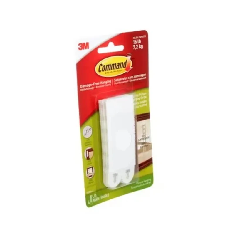 3M White Hook & Loop Tape, 19mm Width x 92.7mm Length, Foam Polyethylene, Polypropylene, Adhesive Silicone 17206BL