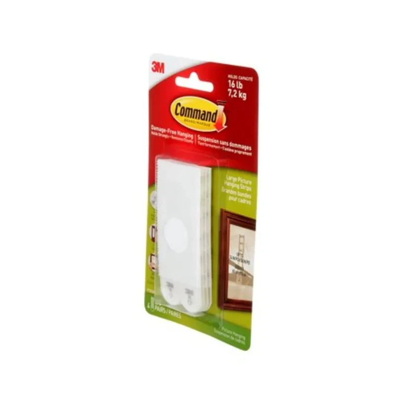 3M White Hook & Loop Tape, 19mm Width x 92.7mm Length, Foam Polyethylene, Polypropylene, Adhesive Silicone 17206BL