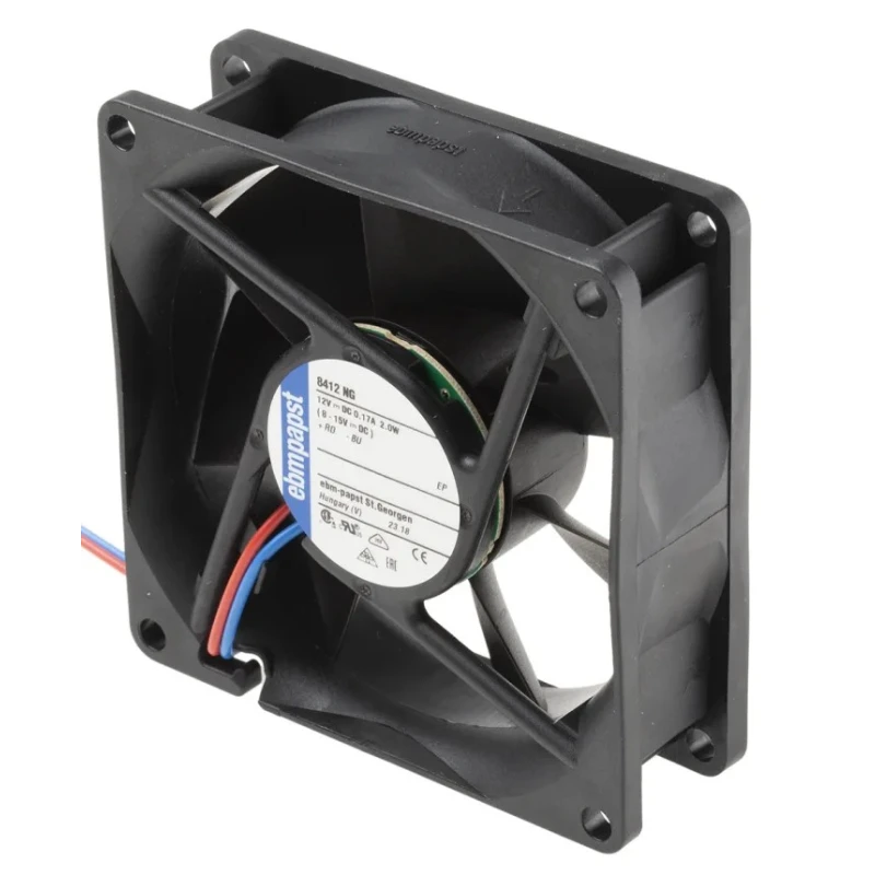 ebm-papst 8400 N Series IP68 DC Axial Fan, 12V DC, 2 W, 167 mA Max, 69 m³/h, 80x80x25 mm 