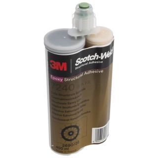 3M Scotch-Weld Black Epoxy Resin Adhesive Cartridge 400 ml for Aluminium, Metal, Glass 7240 B/A