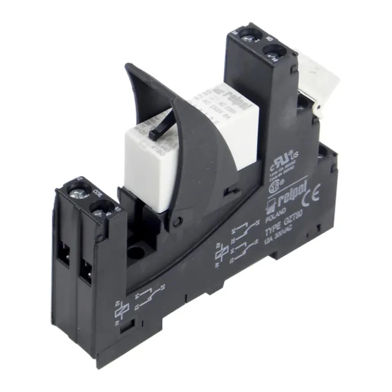 Relpol Electromechanical Interface Relay DIN Rail Mount 230V AC Coil DPDT Contact RM2-00T-230A