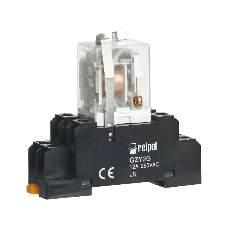 Relpol DIN Rail Power Relay 253V AC Coil 12A Switching Current RY2-1012-26-5230