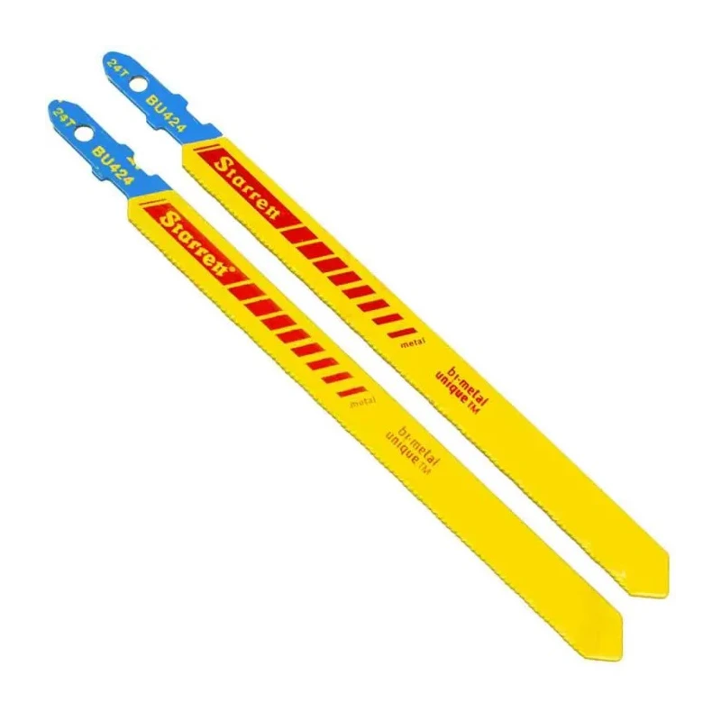 Starrett Jigsaw Blade Bi-Metal 100mm x 9.5mm x 1mm 8 Teeth Per Inch for Veneer Acrylic Stainless Steel Wood Stone BU424-5
