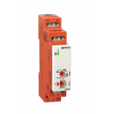 Broyce Control LEDO/2 Series DIN Rail Timer Relay, 2-Contact, 12 to 230 V AC/DC, ON Delay Mode, 0.1 s LEDO/2 12-230V AC/DC