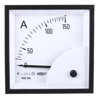 HOBUT Analogue Panel Ammeter 100 A AC/DC, CT Operated DIN Moving Iron, Accuracy Class 1.5 D72SD5A/0-150A