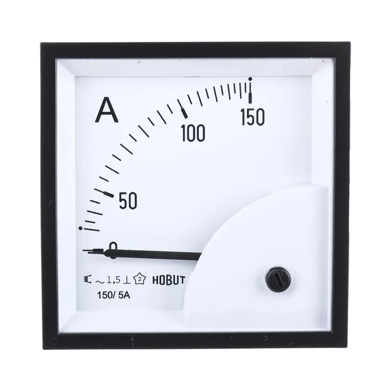 HOBUT Analogue Panel Ammeter 100 A AC/DC, CT Operated DIN Moving Iron, Accuracy Class 1.5 D72SD5A/0-150A