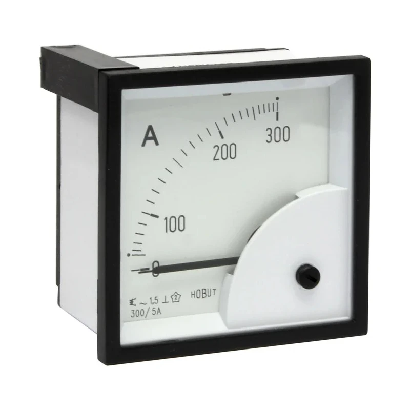 HOBUT Analogue Panel Ammeter 100 A AC, 72 mm x 72 mm, Class 1.5 Moving Iron D72SD