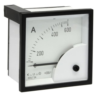 HOBUT Analogue Panel Ammeter 100 A AC/DC, CT Operated, DIN Moving Iron, Accuracy Class 1.5, UK D72SD5A/0-600A