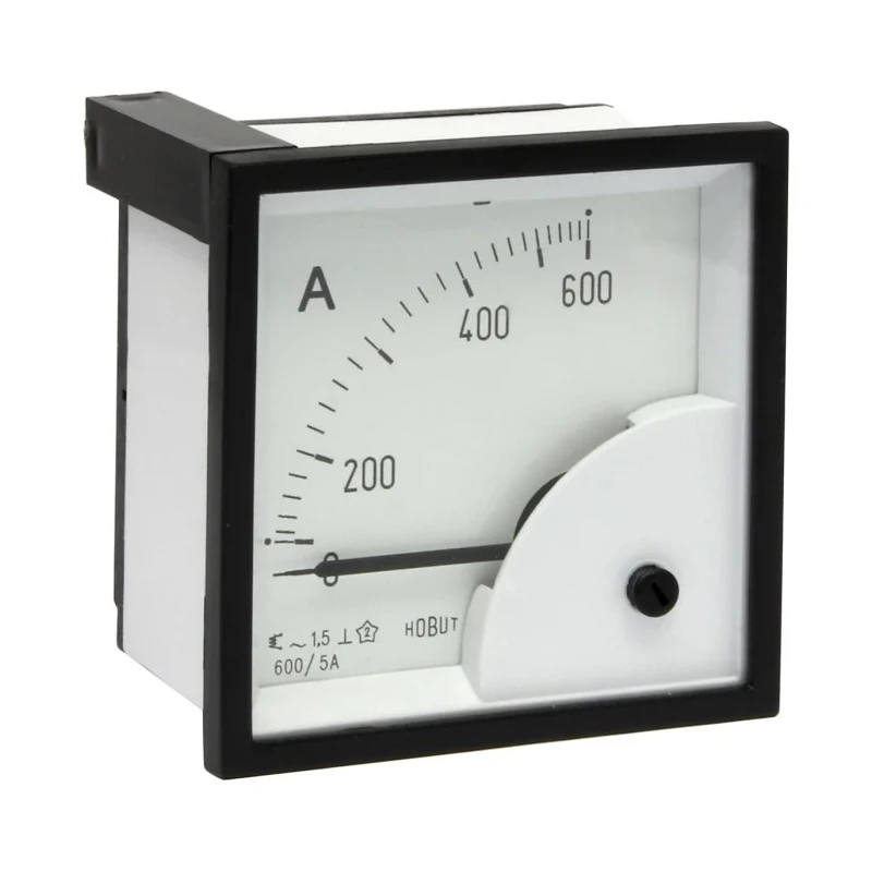 HOBUT Analogue Panel Ammeter 100 A AC/DC, CT Operated, DIN Moving Iron, Accuracy Class 1.5, UK D72SD5A/0-600A
