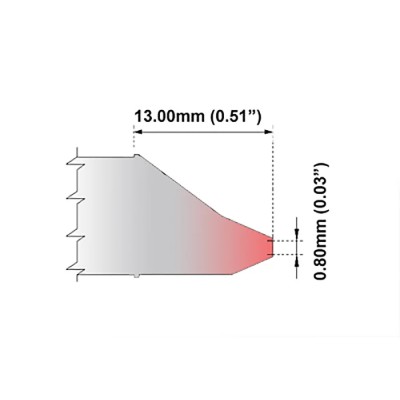 Thermaltronics Desoldering Gun Tip for Use with DS80 & DSV80 Desoldering Irons 0.8 mm Width 13 mm Length Straight M75DT003