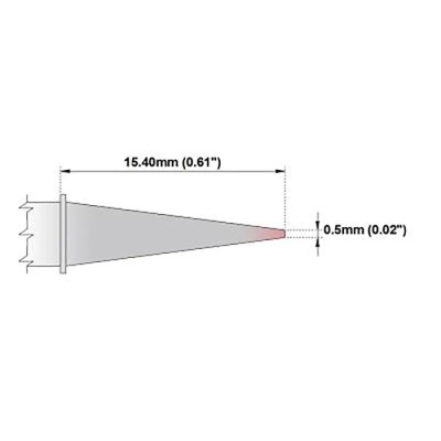 Thermaltronics 0.5 mm Conical Sharp 15.4 mm Soldering Iron Tip for MX-5200 TMT-9000S-1 MX-500 MX-5000 M7CS155