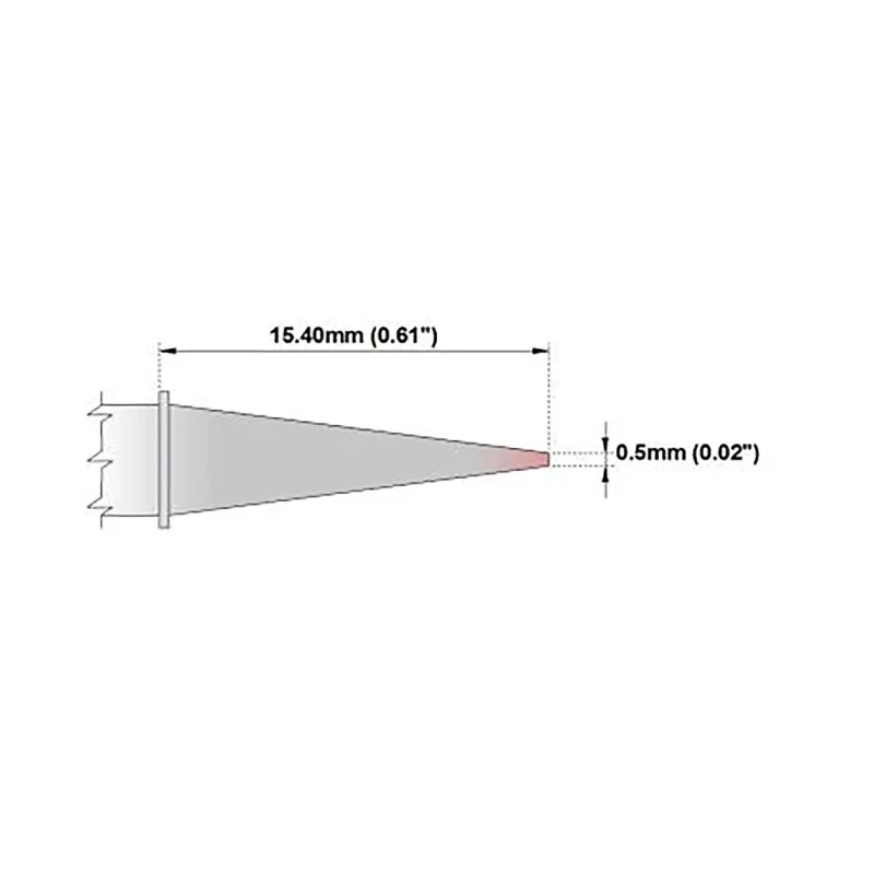 Thermaltronics 0.5 mm Conical Sharp 15.4 mm Soldering Iron Tip for MX-5200 TMT-9000S-1 MX-500 MX-5000 M7CS155