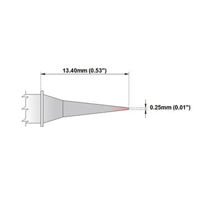 Thermaltronics 0.25 mm Micro Fine 13.4 mm Soldering Iron Tip for use with MX-5000, TMT-9000S-2, MX-5200, TMT-9000S-1 M8MF375