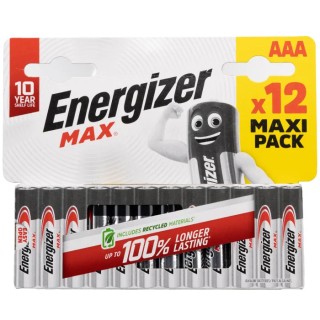 Energizer MAX Zinc Manganese Dioxide AAA Battery 1.5 V 1.2Ah 12 Pack 7638900438031