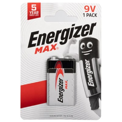 Energizer Energiser MAX Alkaline Zinc Manganese Dioxide 9V Battery 600mAh 7638900426663