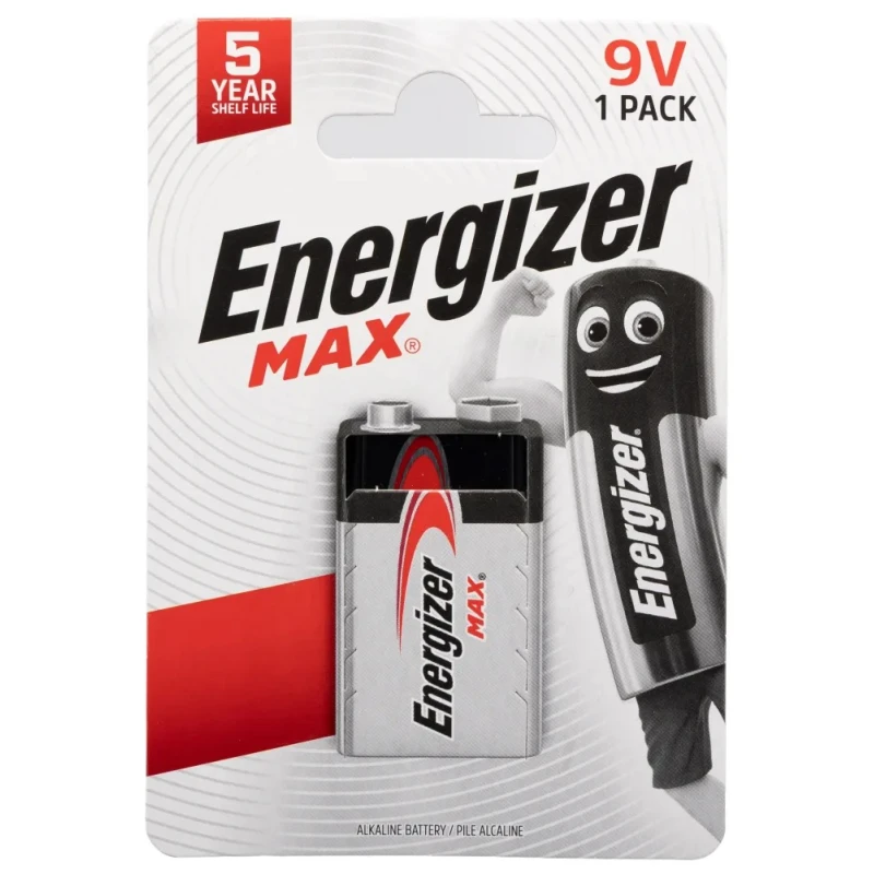 Energizer Energiser MAX Alkaline Zinc Manganese Dioxide 9V Battery 600mAh 7638900426663