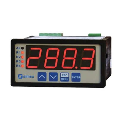 Simex Digital Panel Multifunction Meter with LED Display Measuring Current, Voltage, Temperature 43 mm x SUR-94-1J21-1-4-001