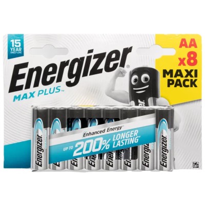 Energizer AA Alkaline Zinc Manganese Dioxide Battery 1.5V 2.5Ah Pack of 8 7638900437362