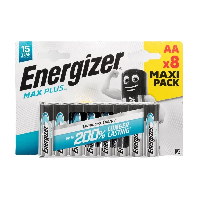 Energizer AA Alkaline Zinc Manganese Dioxide Battery 1.5V 2.5Ah Pack of 8 7638900437362