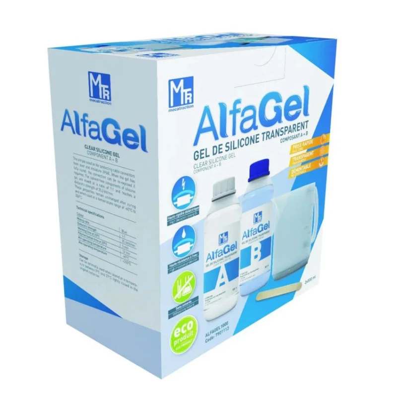 MECATRACTION Transparent Blue Potting Compound Gel 1 L Bottle ALFAGEL1000