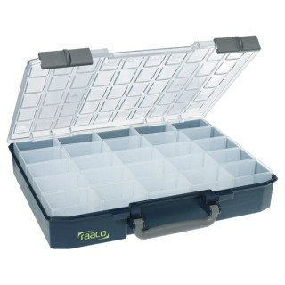 Raaco 25 Cell Blue Polypropylene, Polycarbonate Compartment Box 80 mm x 415 mm x 330 mm 136327