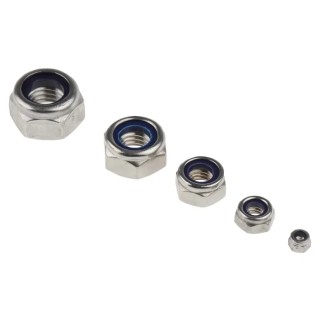 RS PRO Stainless Steel Self-Locking Nuts Box 545 Pieces, A2 304 Stainless Steel, DIN 985, Plain Finish 200-9813