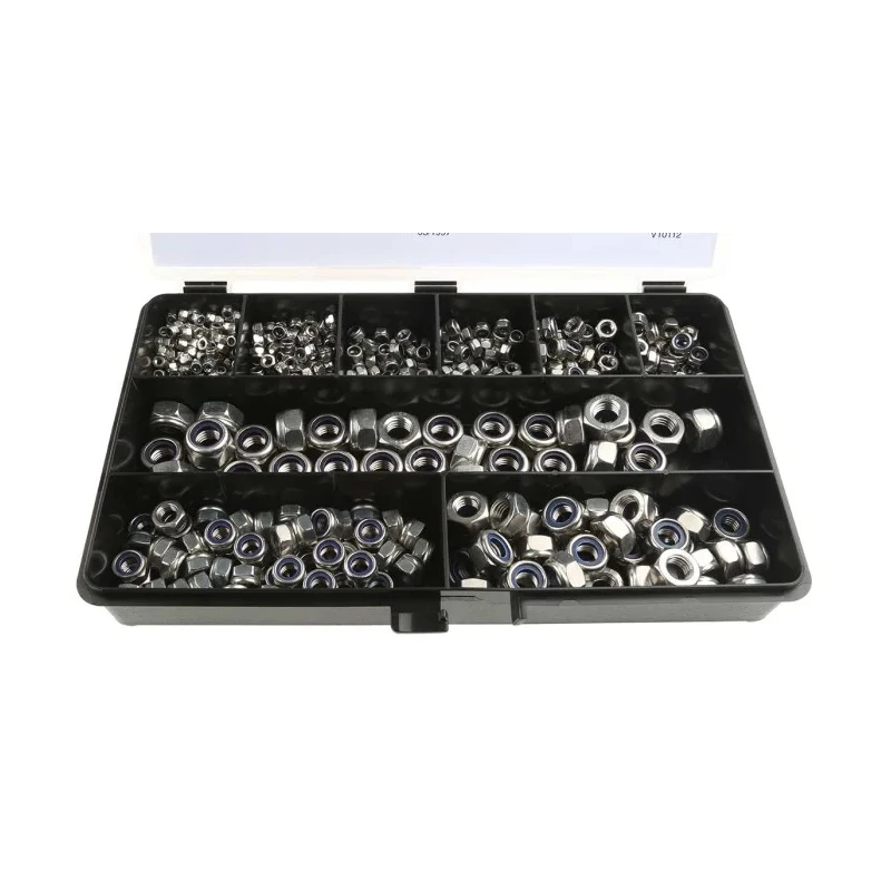 RS PRO Stainless Steel Self-Locking Nuts Box 545 Pieces, A2 304 Stainless Steel, DIN 985, Plain Finish 200-9813