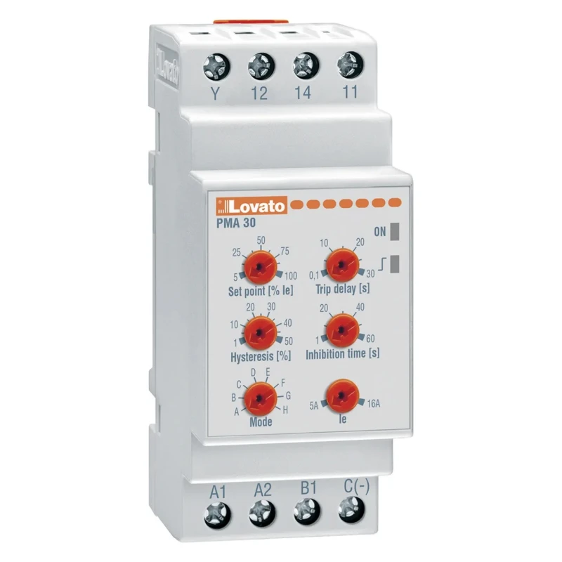 Lovato Electric Single Phase SPDT Monitoring Relay, DIN Rail Mount, 0.25A to 16A, 0 V dc/ac PMA30240