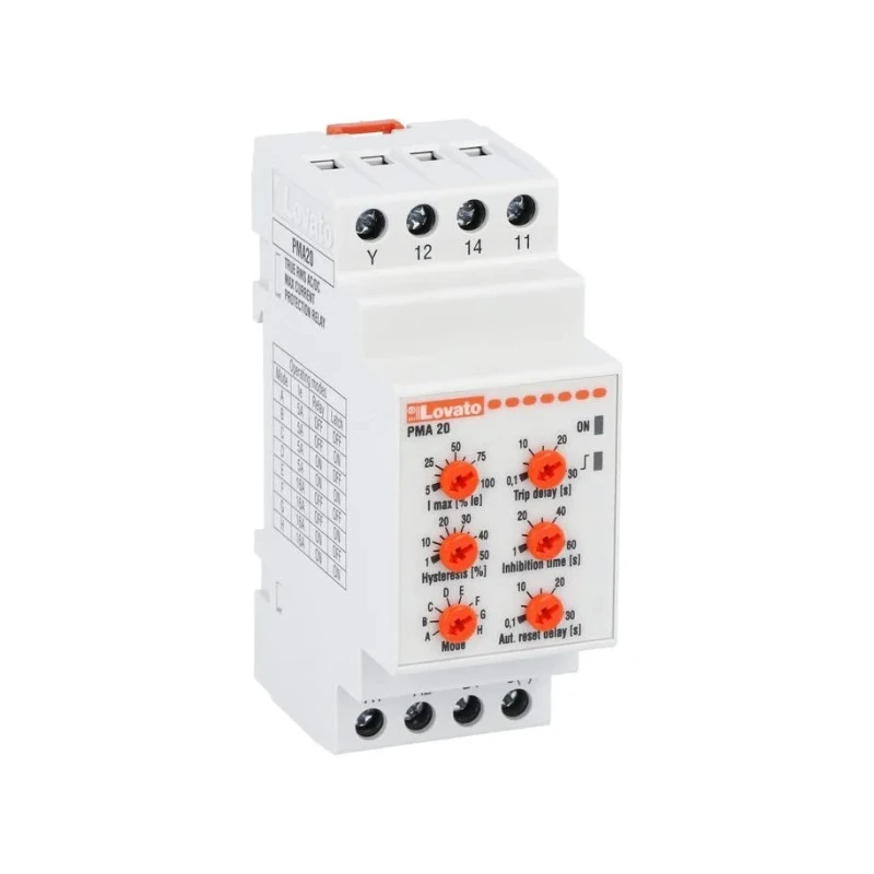Lovato Electric Monitoring Relay 1 Phase SPDT DIN Rail Mount 0.25A to 16A PMA20240
