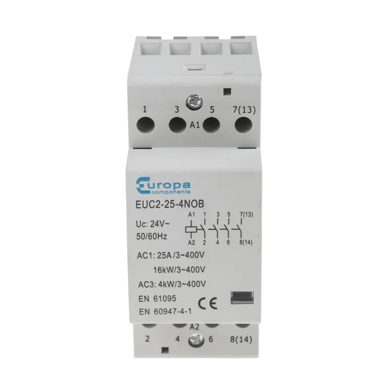Europa 24V AC Coil 4-Pole 25 A Motor Control Contactor EUC2-25-4NOB