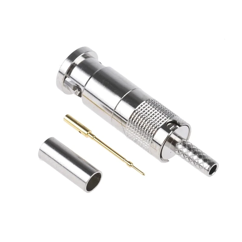 COAX Connectors BNC Series Micro BNC Coaxial Connector Cable Male Micro BNC Connector 75 Ω Straight Body Crimp 67-005-B66-AB