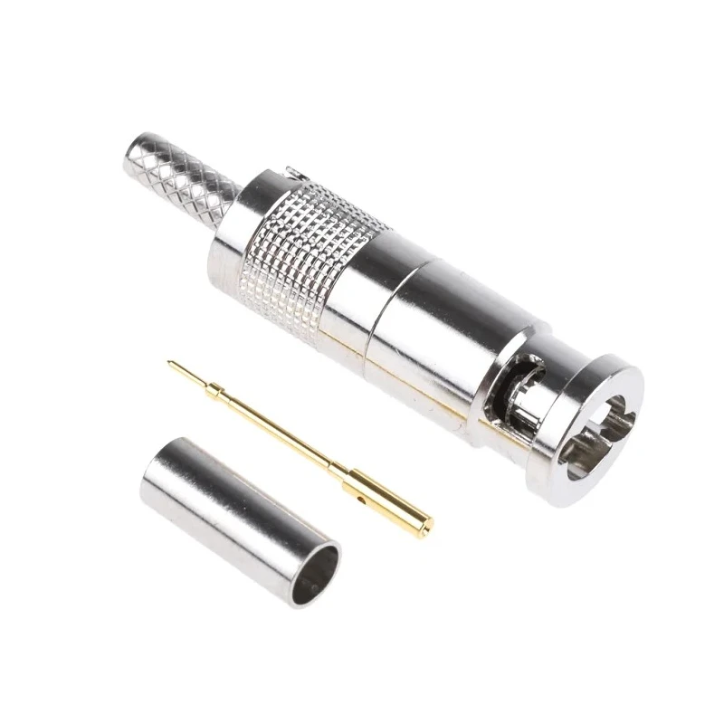 COAX Connectors BNC Series Micro BNC Coaxial Connector Cable Male Micro BNC Connector 75 Ω Straight Body Crimp 67-005-B66-AB