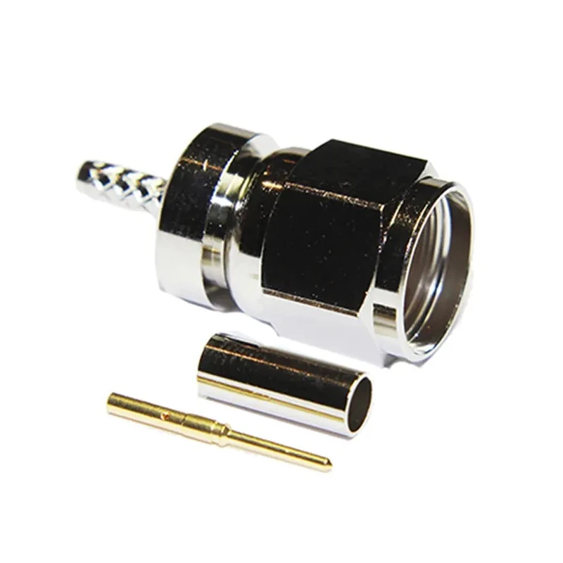 COAX Connectors Coaxial Connector Cable Male F Connector 75 Ω Straight Body Crimp 15-005-B36-AB