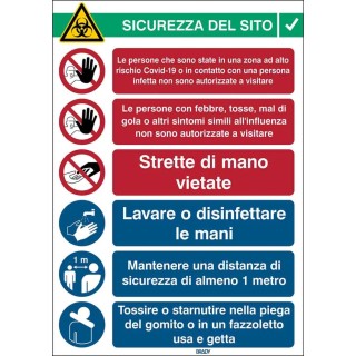 Brady Safety Poster Polypropylene Italian Text 371 mm x 262 mm 306810