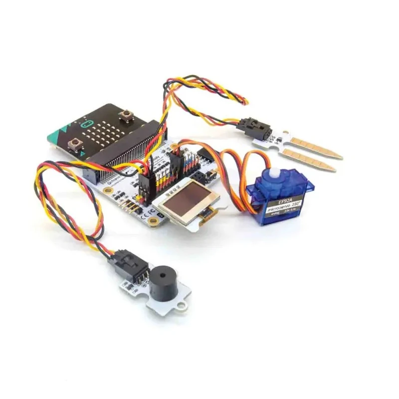Pi Supply BBC Micro:bit Add-on Micro:bit Tinker Kit including Crystal Battery Box, Breakout Board, OLED Display PIS-1588