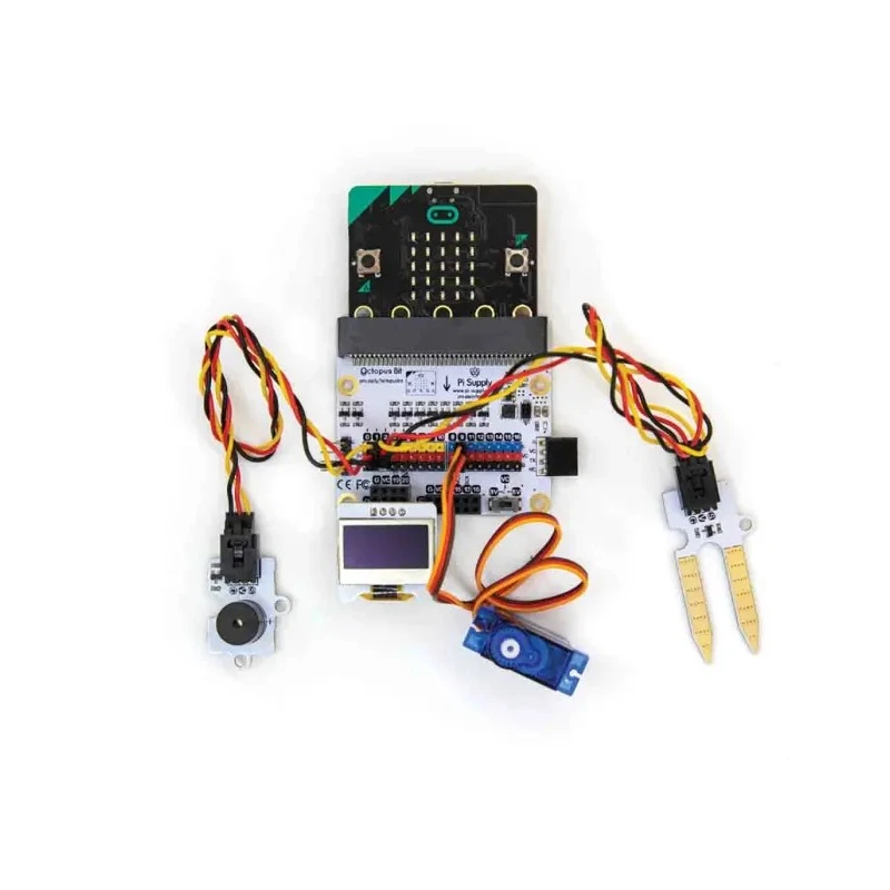 Pi Supply BBC Micro:bit Add-on Micro:bit Tinker Kit including Crystal Battery Box, Breakout Board, OLED Display PIS-1588