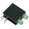 Dialight Green Right Angle PCB LED Indicator 3 mm, 2 LEDs, Through Hole Mount, 2.1 V, 80 mW Power Dissipation 553-0122F