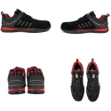 RS PRO Men's Red, Black Fibreglass Safety Trainer Lace Up UK 9 EU 43 Composite Midsole EN ISO 20345 RS360/009