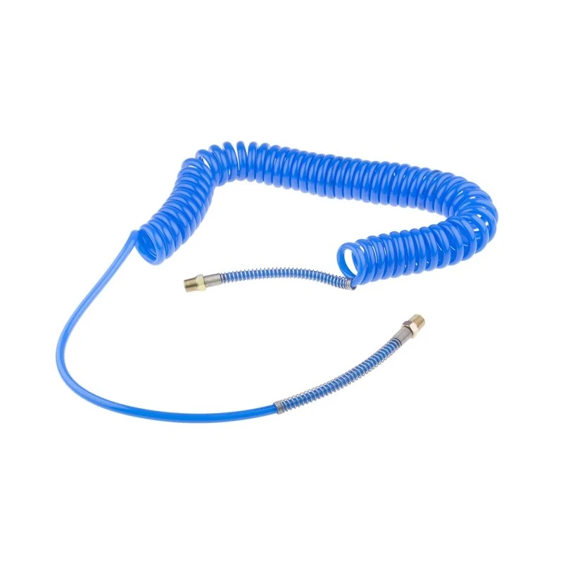RS PRO 4 m Blue Polyurethane Recoil Hose, 65°C Maximum Operating Temperature, -20°C Minimum Operating Temperature 917-2337
